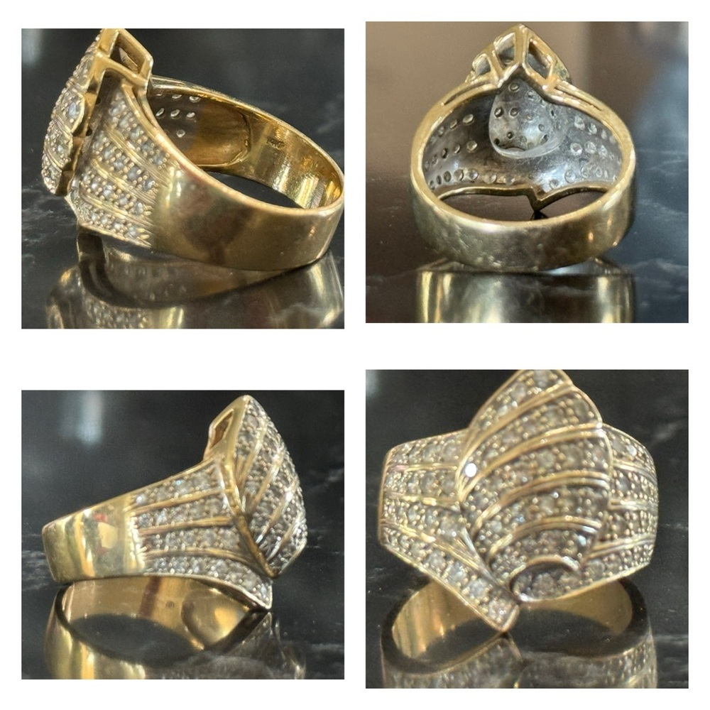 1.3ct Diamond Ring in 14k Heavy Yellow Gold Size 10 - Picture 4 of 9